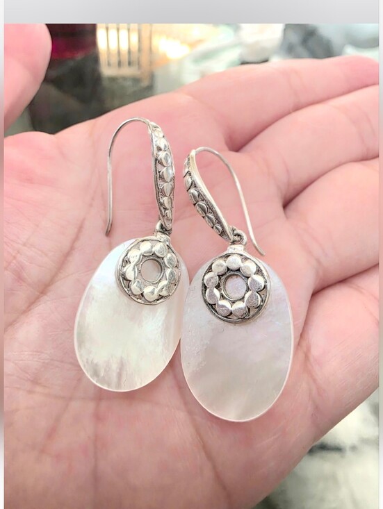 Jewelry - Vintage Boho Mother-of-Pearl Dangle Earrings